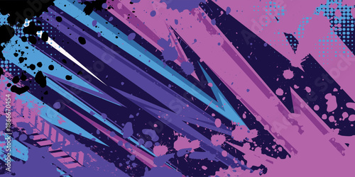 Colorful abstract geometric stripes racing background for car wrap sticker