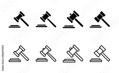 Gavel icon vector. judge gavel sign and symbol. law icon. auction hammer