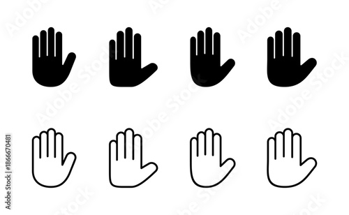 Hand icon vector. hand sign and symbol. palm