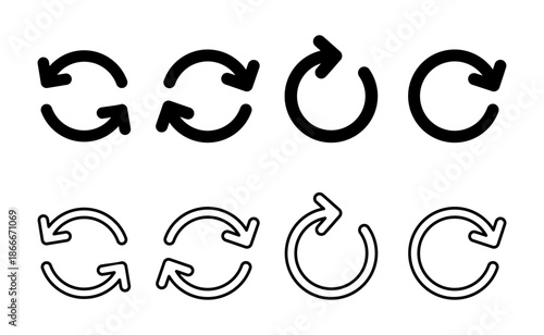 Refresh icon vector. Reload sign and symbol. Update icon.