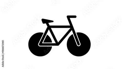 Vector illustration of a classic bicycle silhouette icon, perfect for graphic design on transparent background