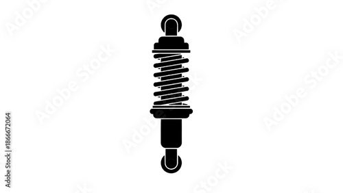 Vector illustration of an automotive shock absorber suspension system component on transparent background