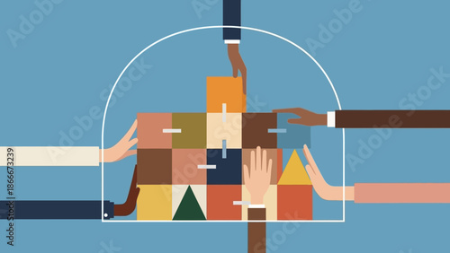 Diverse Hands Reaching Out Together.