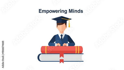 Graduate Student with Books and Diploma.