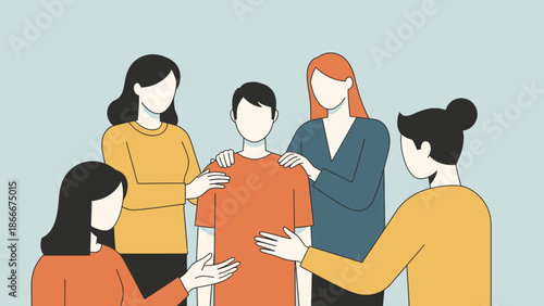 Group of People Supporting Each Other Together.