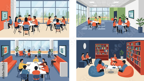 Group of People Sitting in Circle.