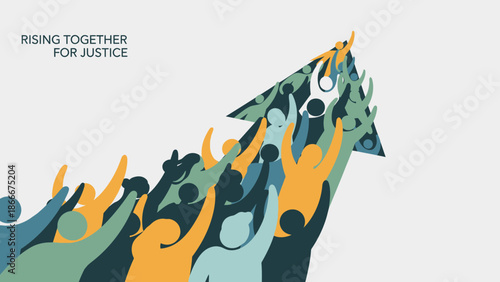 Hands Raised Together in Protest Unity.