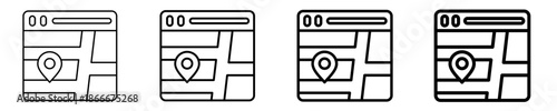 Map  Icon Set Different Style Collection