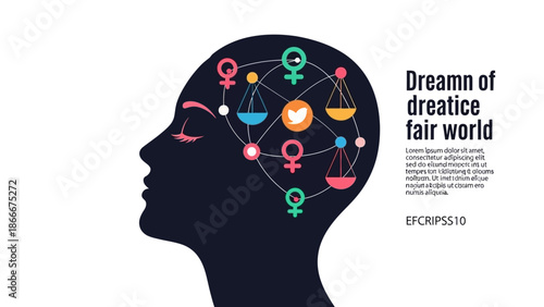 Human Head with Equality Symbols Inside.