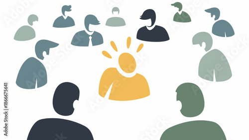 Leader Standing Out in a Group.