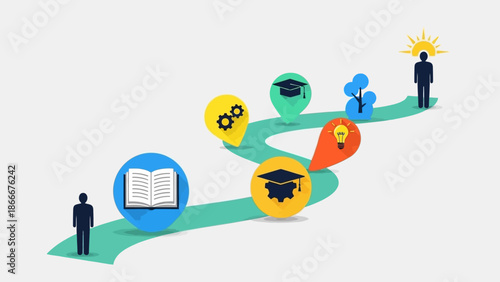 Person Journeying Through Education and Success.