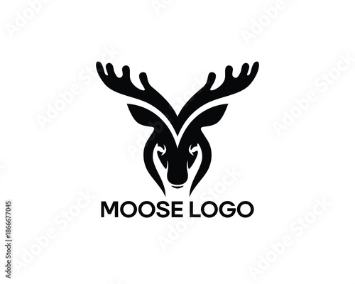 creative moose silhouette forming the letter m logo design inspiration