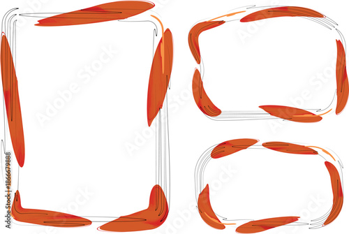 red colorful abstract elements design artistic frames