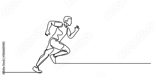 Vector illustration of a  man running and jumping in a fitness sports competition action