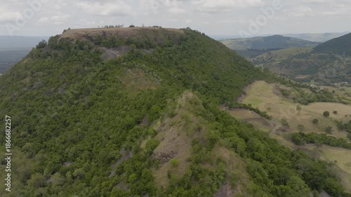 Elevated scenic views of Table Top Mountain and the Bushland Reserve in Toowoomba, Queensland, Australia