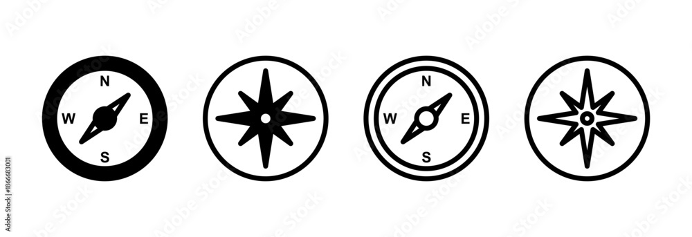 Fototapeta premium Compass icon vector illustration. arrow compass icon sign and symbol