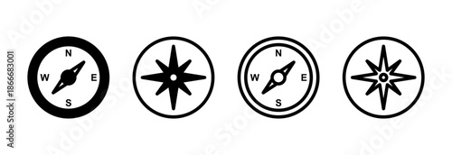 Compass icon vector illustration. arrow compass icon sign and symbol