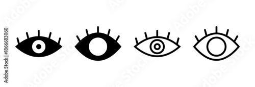 Eye icon vector illustration. Eye sign and symbol. Look and Vision icon.
