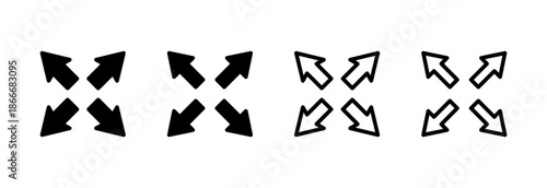 Fullscreen Icon vector illustration. Expand to full screen sign and symbol. Arrows symbol