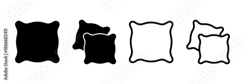 Pillow icon vector illustration. Pillow sign and symbol. Comfortable fluffy pillow