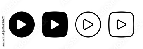 Play Icon vector illustration. Play button sign and symbol