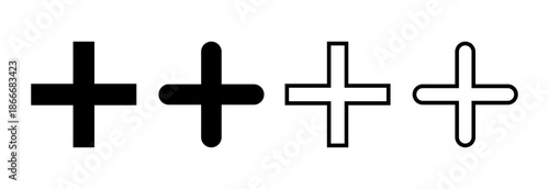 Plus Icon vector illustration. Add plus sign and symbol