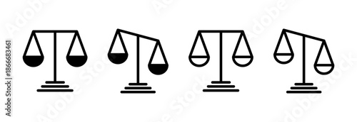 Scales icon vector illustration. Law scale icon. Justice sign and symbol
