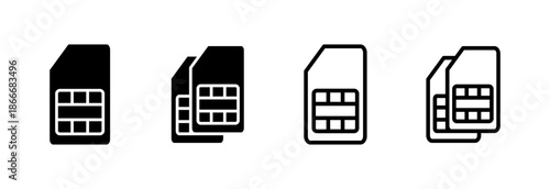 Sim card icon vector illustration. dual sim card sign and symbol