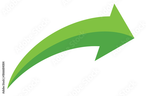 Green arrow vector icon showing direction symbol with flat style design. Jump icon	