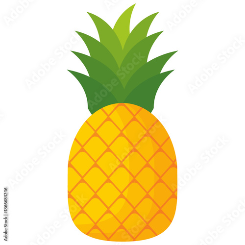 Fresh pineapple fruit illustration, summer pineapple fruit theme. Summer design for holiday promotion and printed on clothing.