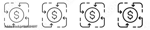 Cash Inflow  Icon Set Different Style Collection