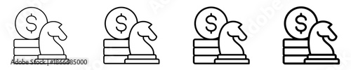 Financial Strategy  Icon Set Different Style Collection