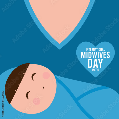 Vector illustration of international midwives day design background. May 5.