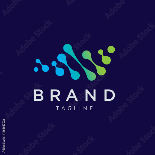 Molecule icon logo with modern abstract style design