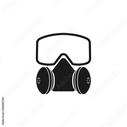 Firefighter mask icon on white background. Gas mask icon.