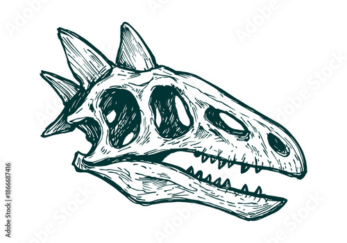 Stegosaurus hand drawn simple sketch vector illustration