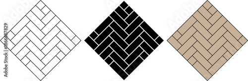 outline silhouette parquet icon set