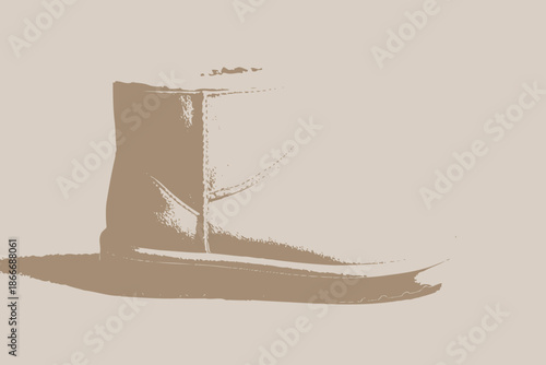 Abstract depiction of a foot in a minimalist style.