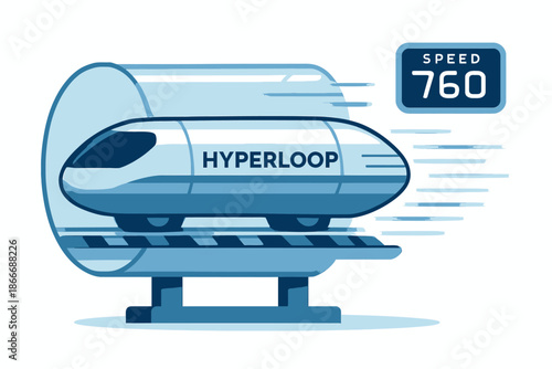 Hyperloop Transportation System Futuristic HighSpeed Travel Concept Illustration.
