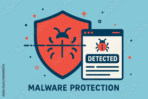Malware Protection Shield with Bug Detection and Security Alert.