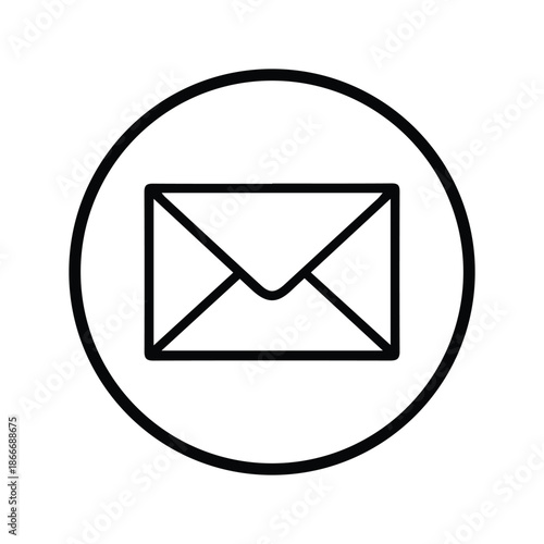 Simple Envelope Mail Icon. Message Symbol Silhouette