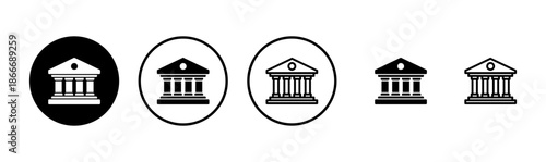 Bank icon logo design. Bank sign and symbol, museum, university