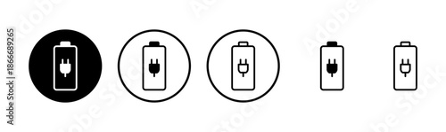 Battery icon logo design. battery Charging sign. battery charge level