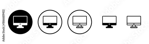 Computer icon logo design. computer monitor sign and symbol