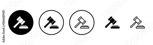 Gavel icon logo design. judge gavel sign and symbol. law icon. auction hammer