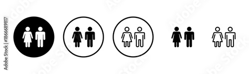 Man and woman icon logo design. male and female sign and symbol. Girls and boys