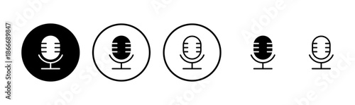 Microphone icon logo design. karaoke sign and symbol