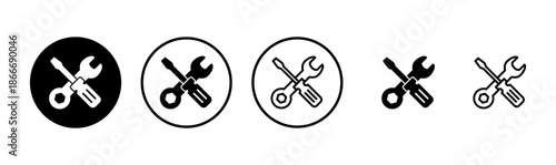 Tools icon logo design. tool sign and symbol. setting icon. Wrench and screwdriver. Service, repair