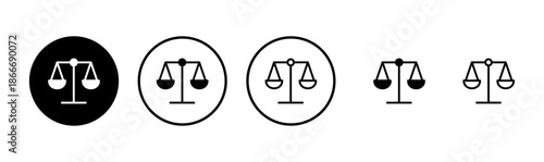 Scales icon logo design. Law scale icon. Justice sign and symbol