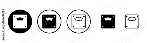 Scales icon logo design. Weight scale sign and symbol